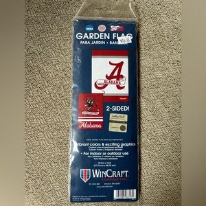 NWT Wincraft Alabama BAMA Crimson Tide Double-Sided Garden House Flag Red White